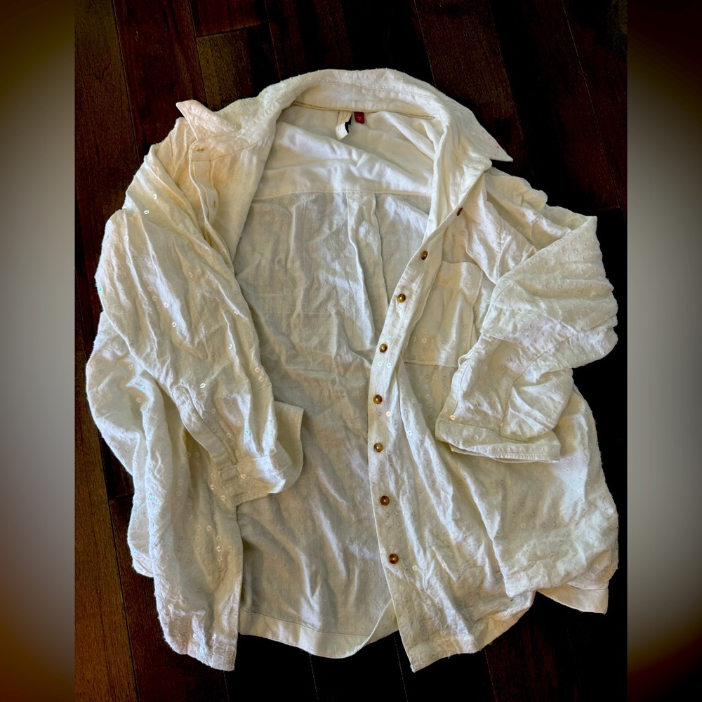 Anthropologie sequined shirt size xl